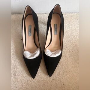 Prada Black Pointed Toe Suede Pumps
